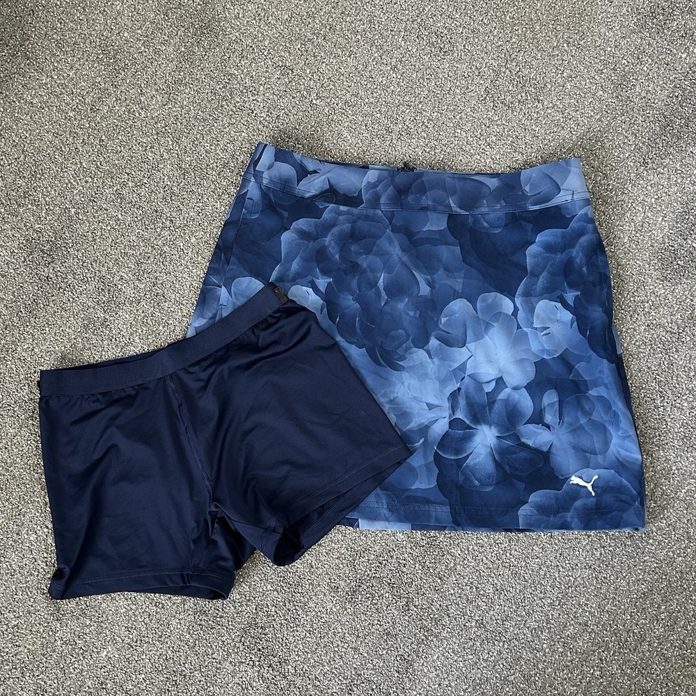 NWT Puma Skirt/Shorts Set - Women's 8 - Blue Floral Tie Dye Golf Tennis Pockets